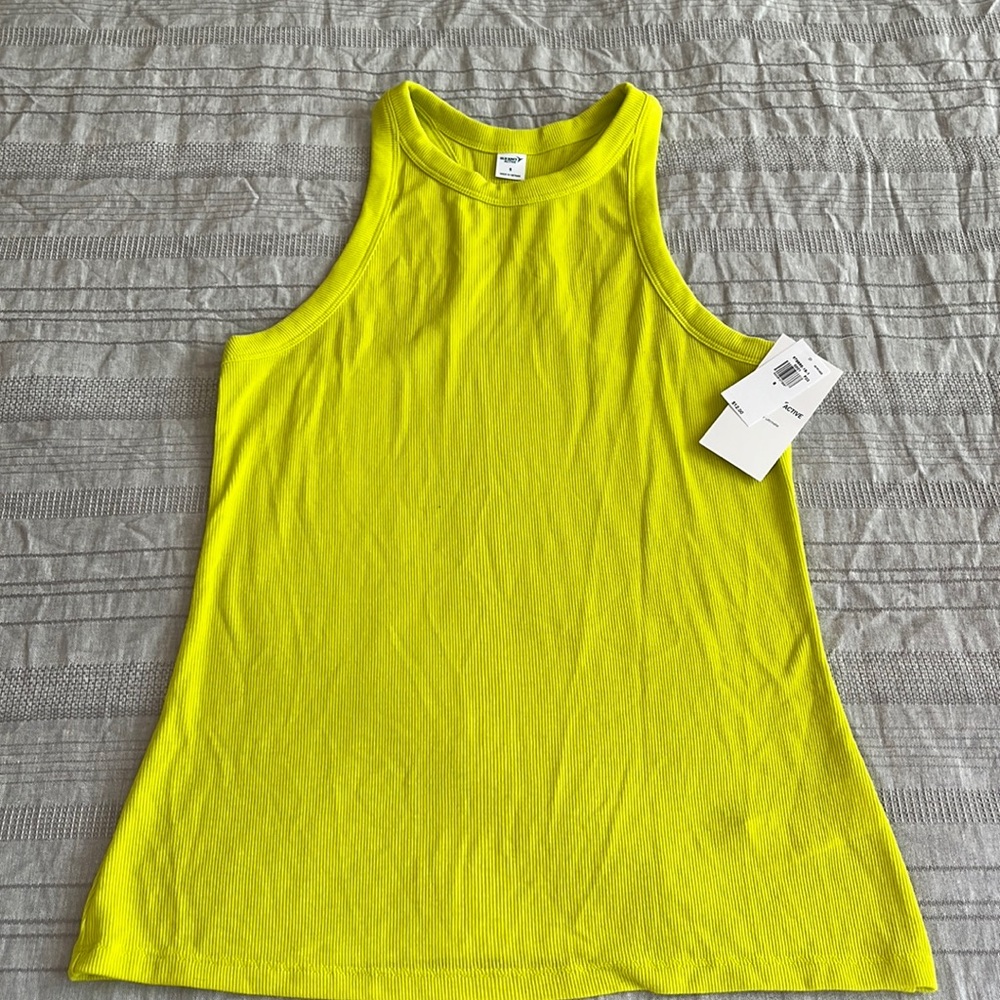 Woman’s Old Navy Active Tank, bright yellow, size small NWT